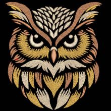 Majestic owl embroidery design