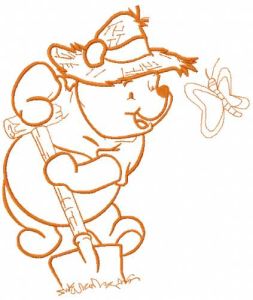 Winnie Pooh gardener 3 embroidery design