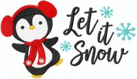 Dancing Christmas penguin embroidery design