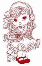 Little cute girl 6 embroidery design
