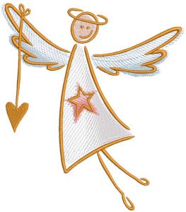 Angel child drawing embroidery design