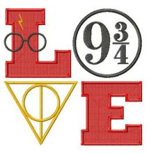 Love Harry Potter embroidery design