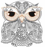 Owl redwork 2 embroidery design