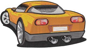 Orange sport car embroidery design