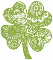 Fantasy clover embroidery design