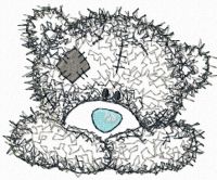Teddy Bear happy face applique embroidery design