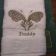 Bath towel with embroidered butterfly
