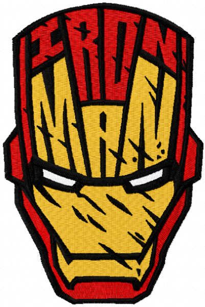 Iron man mask embroidery design