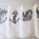 White bath towels with machine embroidery designs