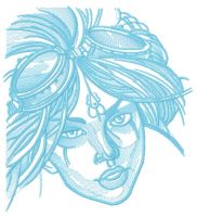 Girl with goggles embroidery design