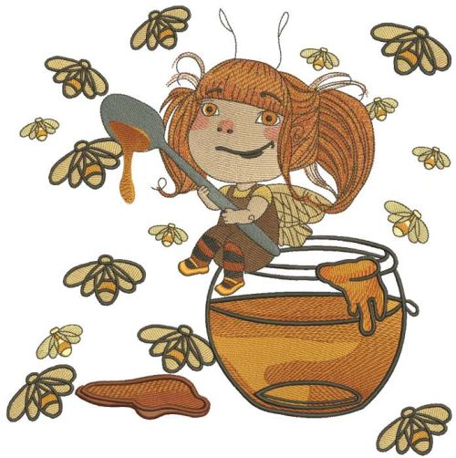 Honey fairy embroidery design