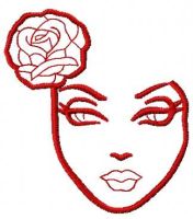 Lady and rose free embroidery design