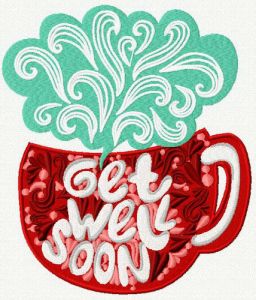 Get well soon embroidery design