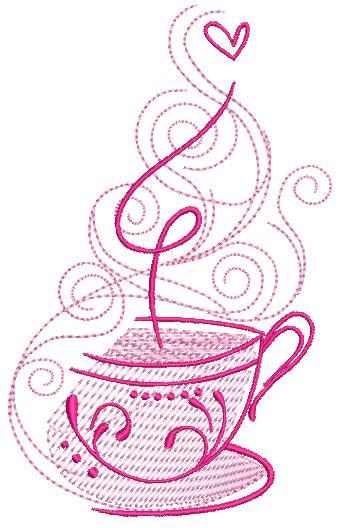 My favorite morning cup free embroidery design