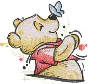 Winnie Pooh summer vibes embroidery design