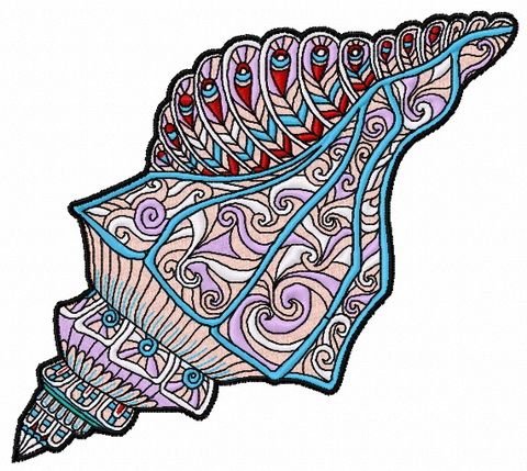 Mosaic sea shell 3 machine embroidery design