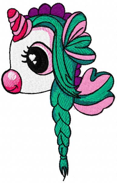 Baby girl unicorn embroidery design