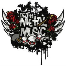 Death metal music embroidery design
