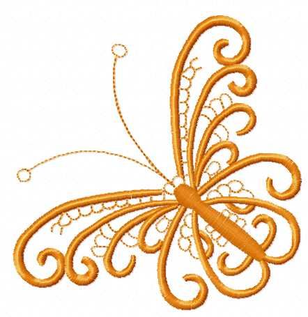 Lace butterfly free machine embroidery design
