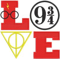 Love Harry Potter embroidery design
