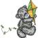 Teddy Bear with kite embroidery design