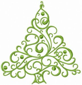 Openwork fir tree embroidery design