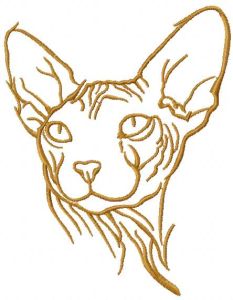 Sphynx silhouette embroidery design