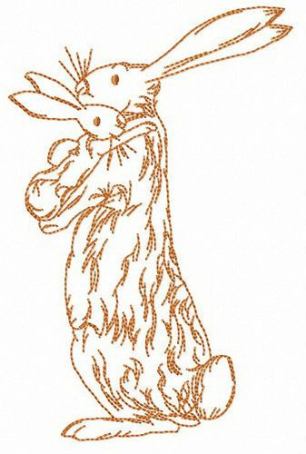 Bunny family machine embroidery design