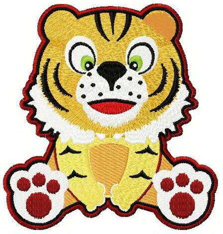 Tiger surprised machine embroidery design