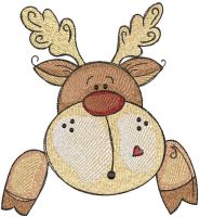 Deer looking at you embroidery design