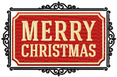 Merry Christmas free machine embroidery design