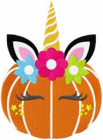 Halloween unicorn embroidery design