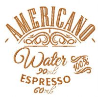 Simple americano embroidery design