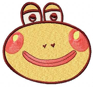 Frog face free embroidery design