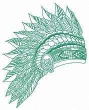 Feathered headdress embroidery design