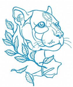 Cautious predator 2 embroidery design