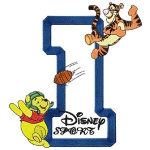 Winnie Pooh Sport Number One embroidery design