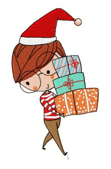 Christmas shopping 4 machine embroidery design