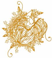 Sleeping fox 2 embroidery design