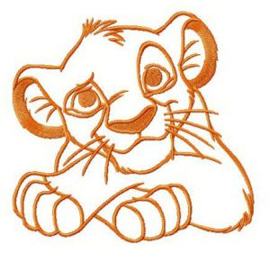 Simba's thoughts embroidery design