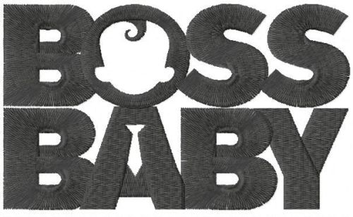 Baby boss logo embroidery design
