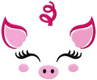Funny pig muzzle free embroidery design