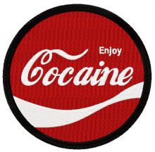 Enjoy cocaine embroidery design