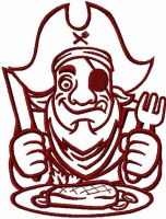 I'm hungry pirate embroidery design