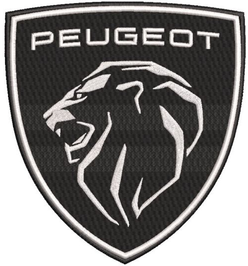 Peugeot shield logo embroidery design