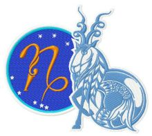 Zodiac sign Сapricorn 3 embroidery design