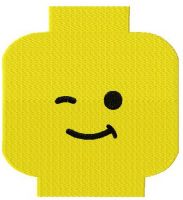 Lego head embroidery design