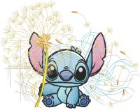 Sitting Stitch with dandelion embroidery design
