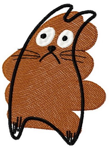Brown cat 1 machine embroidery design