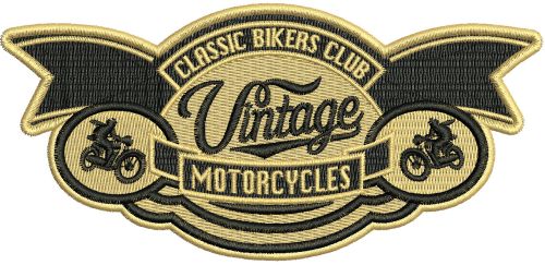 Vintage garrage classic moto machine embroidery design
